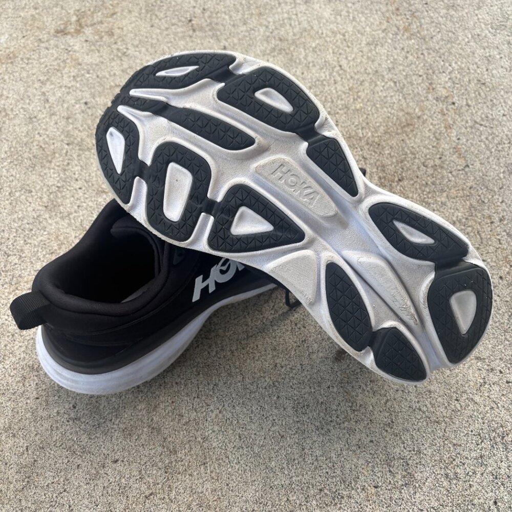 Hoka One One Bondi 8 Size 10B Women's Running Shoes Black White Athletic Shoes - Picture 6 of 8